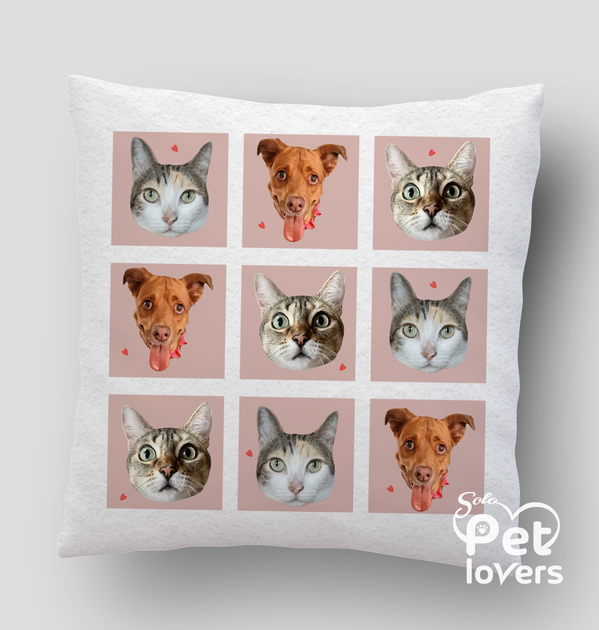 Cojín Petlover Personalizado - con las fotos de tus mascotas