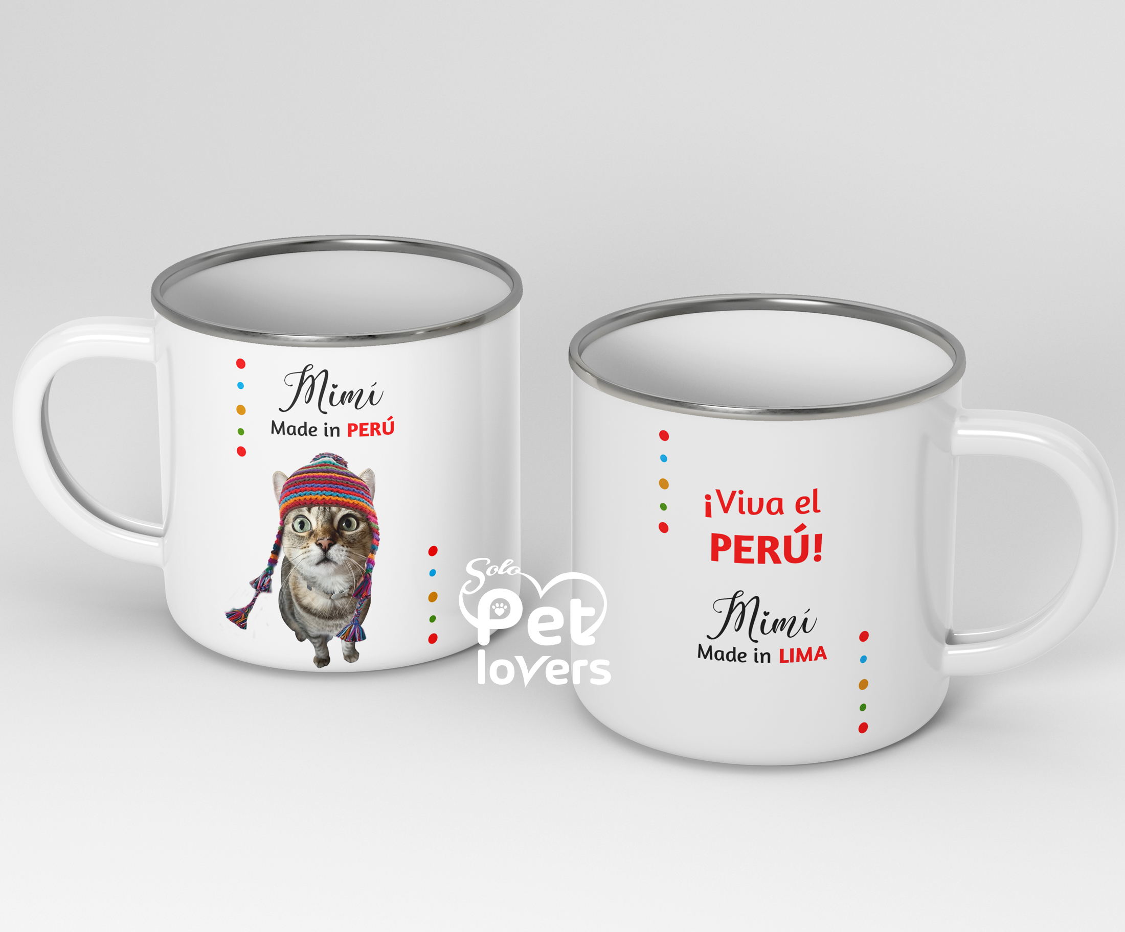 taza enamel personalizada mascotas - solo petlovers - regalos Perú